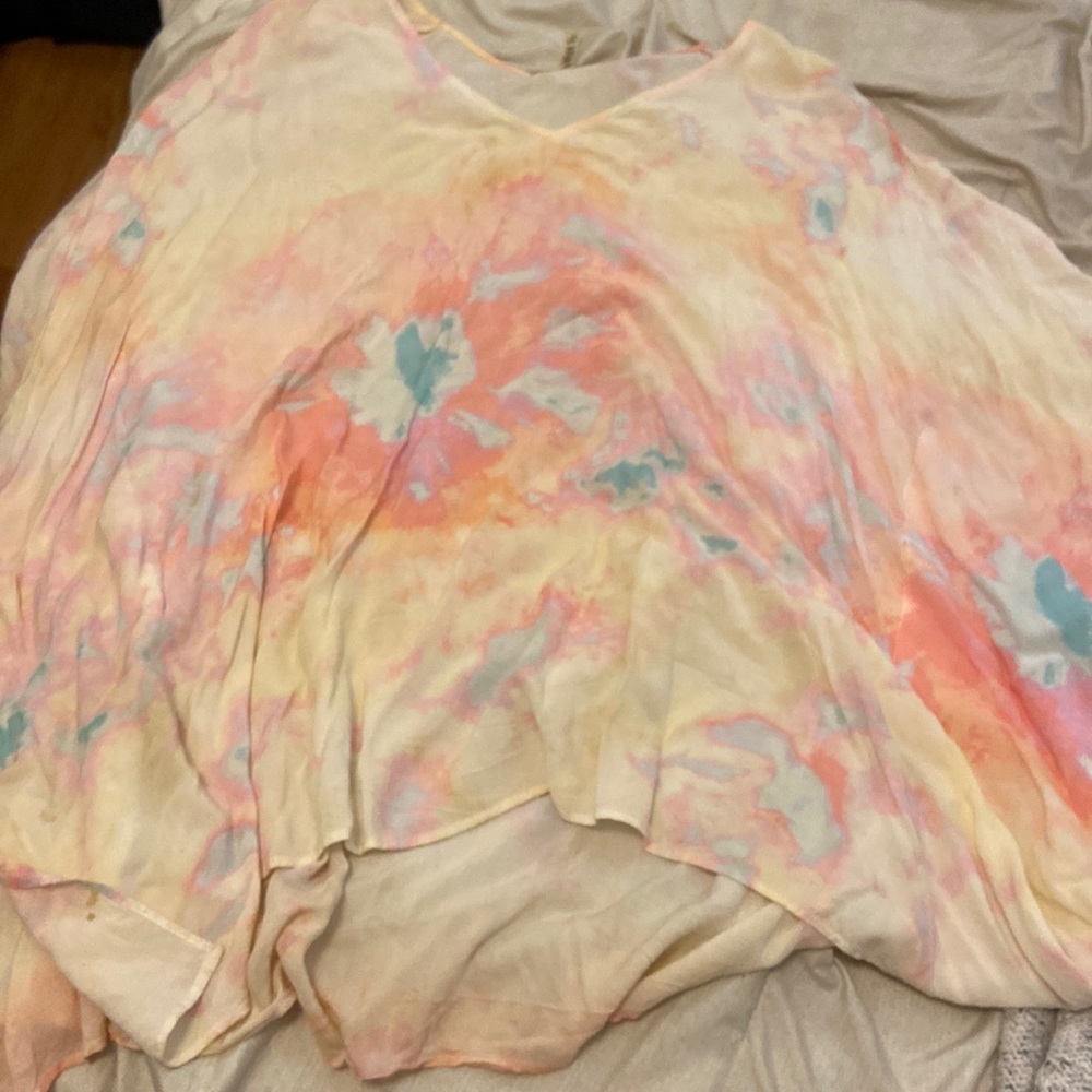 Pastel tie dye cover up